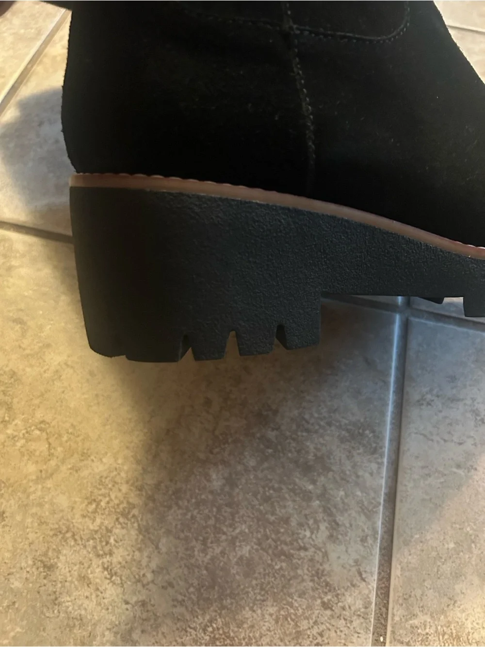 Blondo Deon Black Waterproof Suede Lug Sole Tall Boots